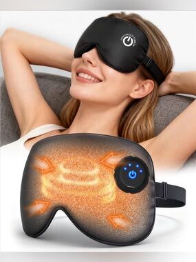 Heated Eye Mask for Dry Eyes, Cordless Rechargeable Warm Compress